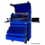 Extreme Tools PWS Series 41in W x 24in D Extreme Portable Workstation and 41in W x 25in D 6-Drawer Roller Cabinet Combo, Gloss Blue w Black Drawer Pulls