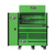 Extreme Tools RX Series 55in W x 25in D Professional Extreme Power Workstation Hutch, 12-Drawer Roller Cabinet-150 lbs Slides and 19in 3-Drawer Side Locker Combo, Green w Black Dr Pulls