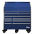Homak Manufacturing HXL Pro Series 30" Deep 18-Drawer Roller Cabinet and Top Hutch Combo -Blue