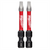 Milwaukee Tool SHOCKWAVE 2" Impact Square Recess #3 Power Bits (2 PK)