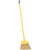 Msc Industrial Supply 12" Wide, Yellow Polypropylene Bristles, Vinyl-Coated Metal Handle, Angled Broom
