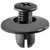 AUVECO 16000 Push-Type Screw-Type with Open End Retainer, 20 mm Dia Head x 9 mm L Stem x 8 mm Hole, Nylon, Black