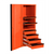 Extreme Tools EXQ Series 24in W x 30in D 4 Drawer and 3 Shelf Professional Side Cabinet - Orange with Black Handle