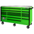Extreme Tools EXQ Series 72"W x 30"D 17-Drawer Pro Triple Bank Roller Cabinet Green w/ Black Quick Release Drawer Pulls