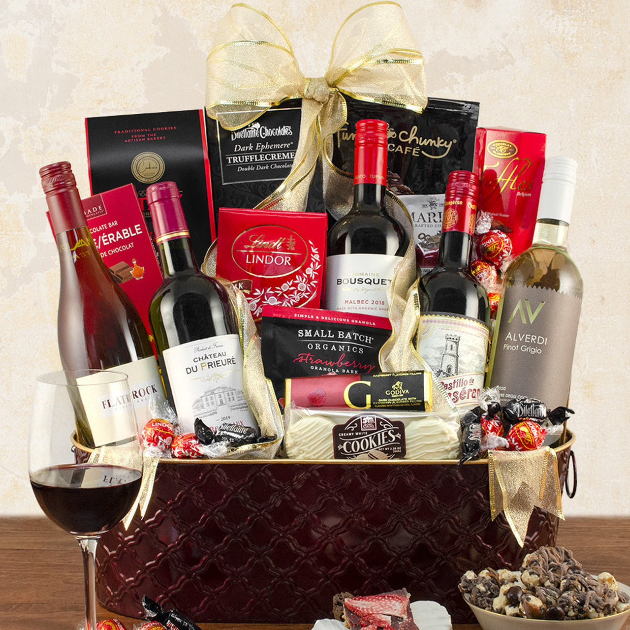 Classic White Wine Gift Basket by GourmetGiftBaskets.com
