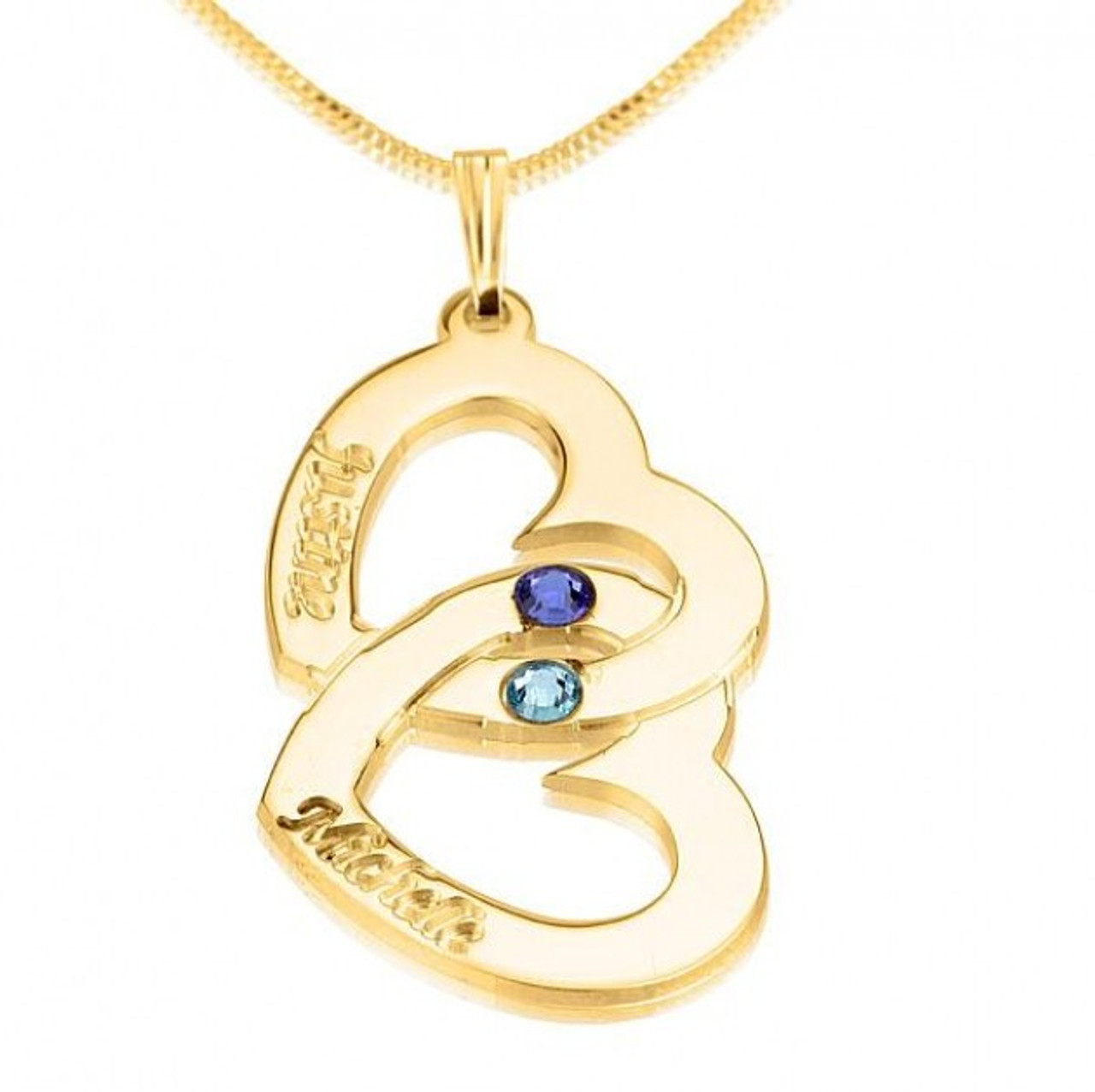 24K Gold Plated Monogram Necklace on Double Chain