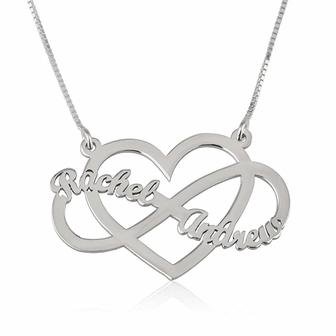 Heart and Infinity Necklace - Sterling Silver