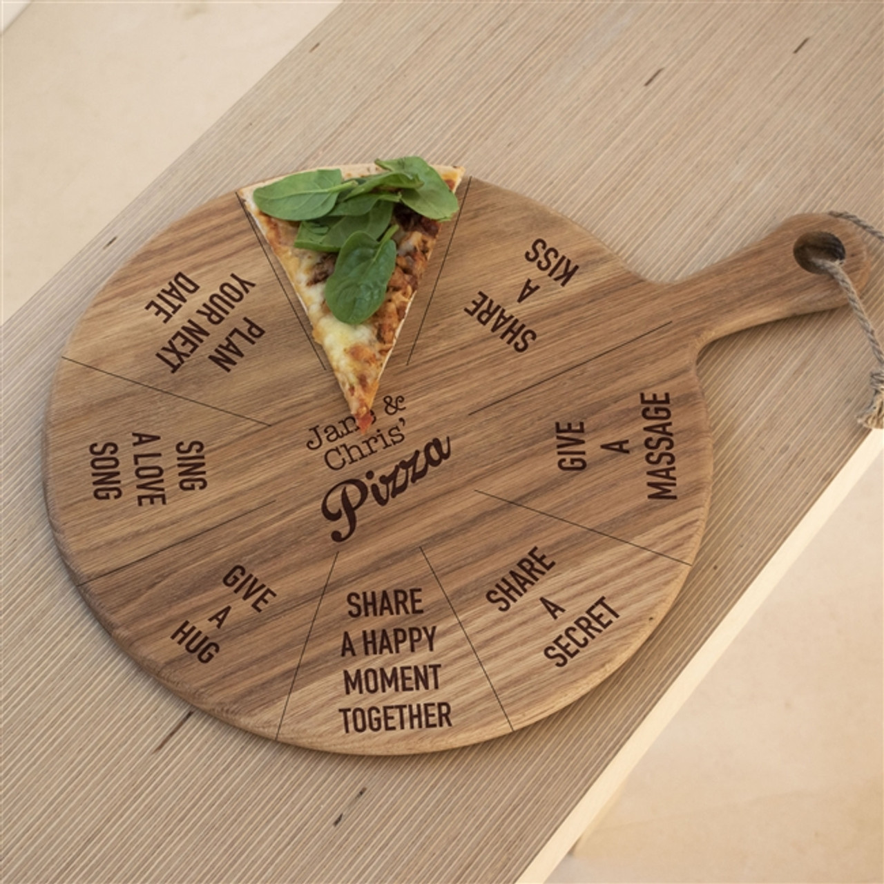 We Love You to Pizzas Personalized Pizza Board Gift Set