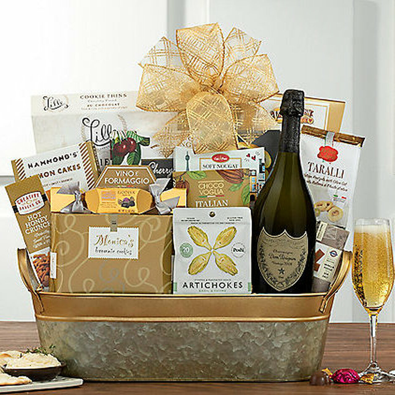 Dom Perignon Champagne Anniversary Gift Basket