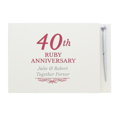 Personalized 40th Anniversary Guest Book