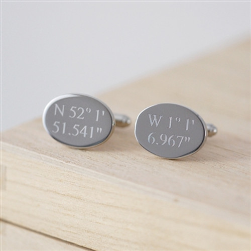 Personalized Silver Plated Coordinate Cufflinks 