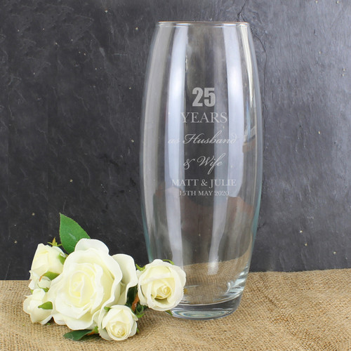 Personalized 25th Anniversary Vase