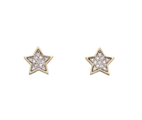 Diamond Star earrings in a personalized gift box