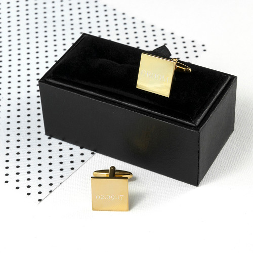 Personalized gold anniversary cufflinks