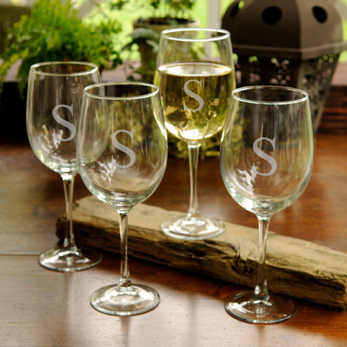 Personalized white wine glasses