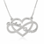 Silver heart infinity necklace