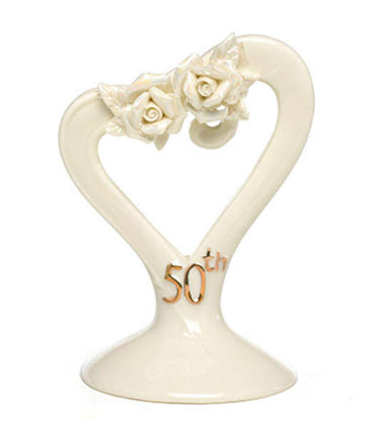 50th anniversary rose cake topper