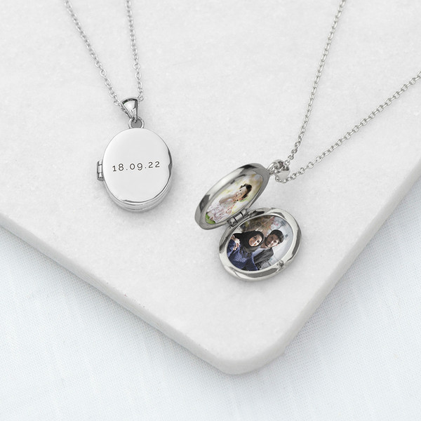 Personalized Silver Locket with your Wedding Date