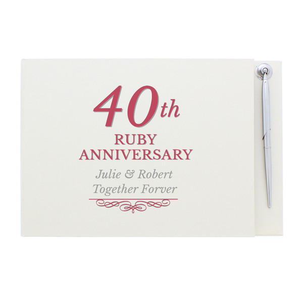 Personalized 40th Anniversary Guest Book