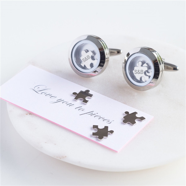 Love You To Pieces Personalized Stainless Steel Cufflinks