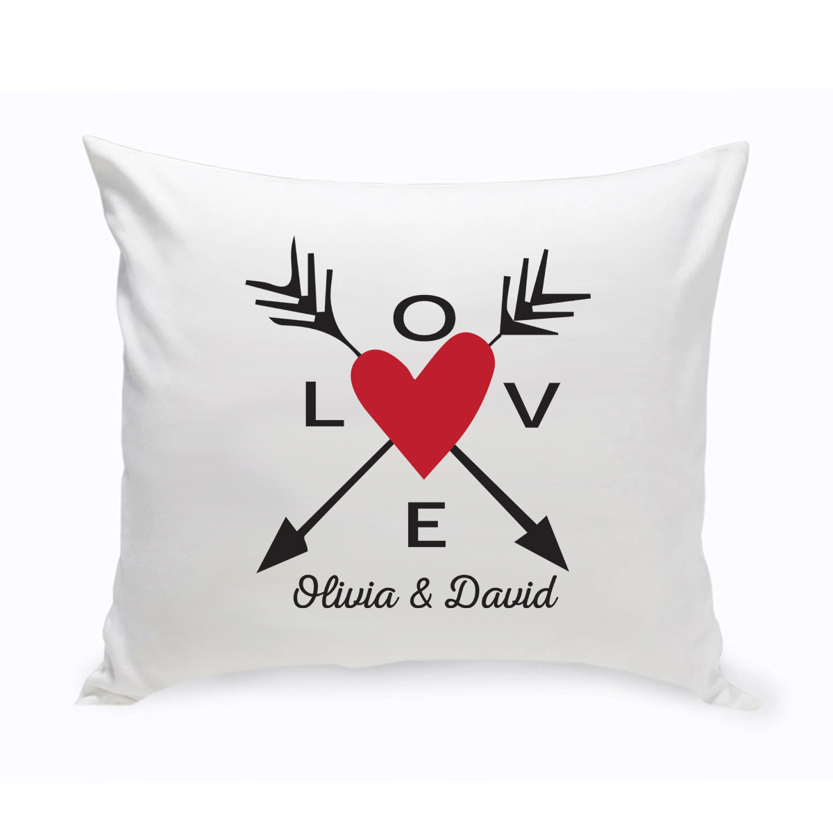 Personalized Love Hearts Throw Pillow