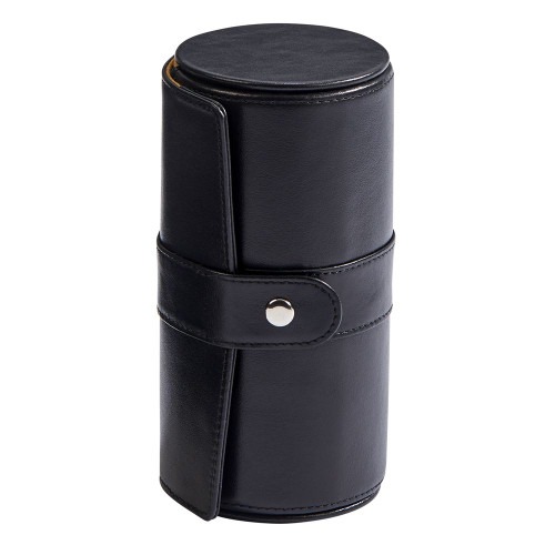 Black Leather Jewelry Roll Anniversary Gift For Husband or Wife