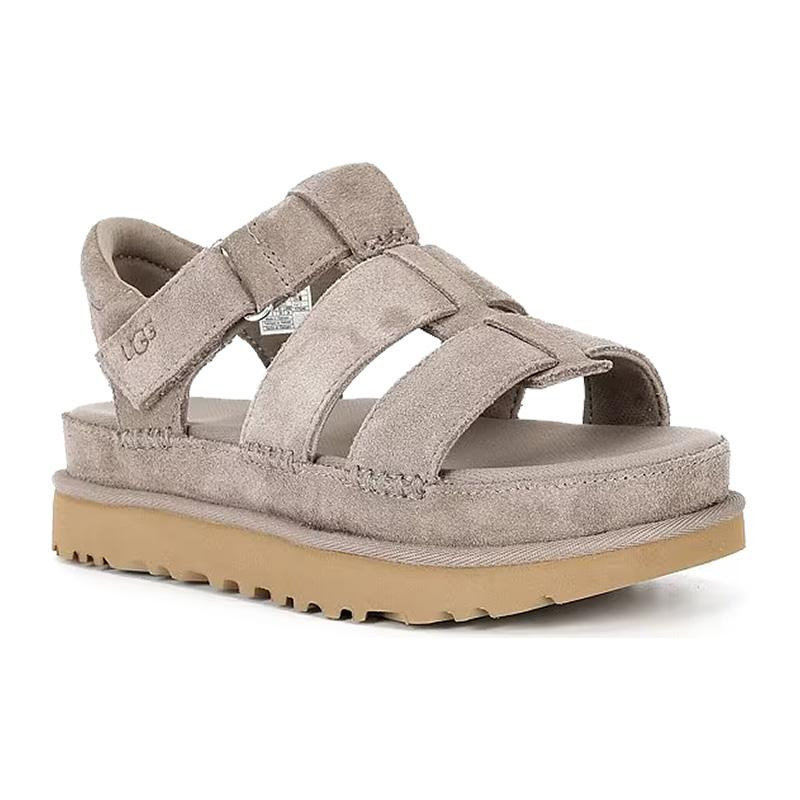 UGG サンダル UGG Women's Goldenstar Cross Slide Sandal, Driftwood, 1 | B2B
