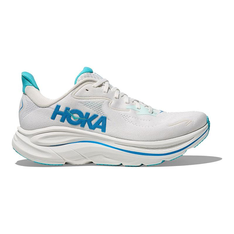 HOKA スニーカー CLIFTON10 WIDE 23.5 ホワイト/ブルー Hoka Clifton 10 Men's Running Shoes