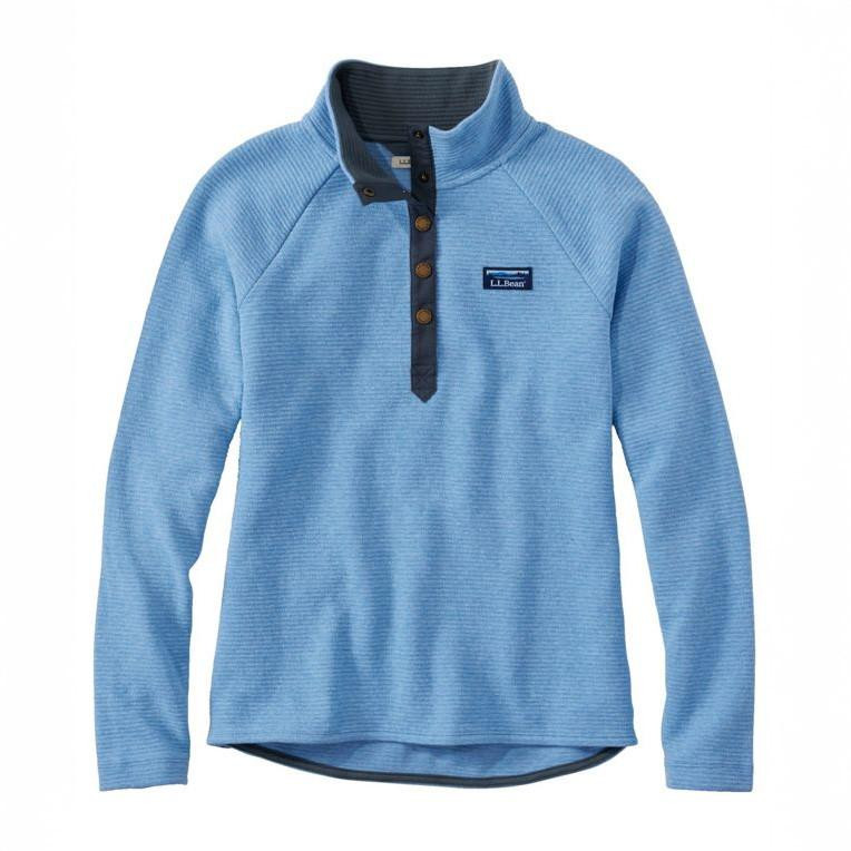  L.L.Bean Women's Lakewashed Double Knit 1/4 Snap Pullover 