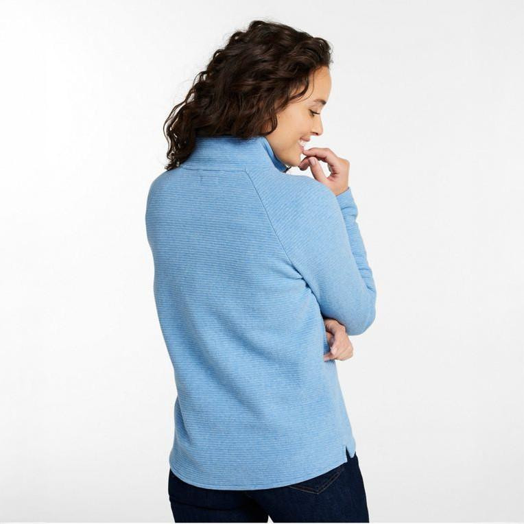  L.L.Bean Women's Lakewashed Double Knit 1/4 Snap Pullover 