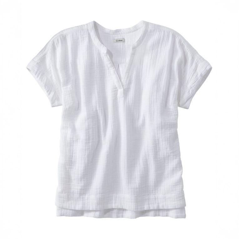  L.L.Bean Women's Cloud Gauze Short Sleeve Shirt 