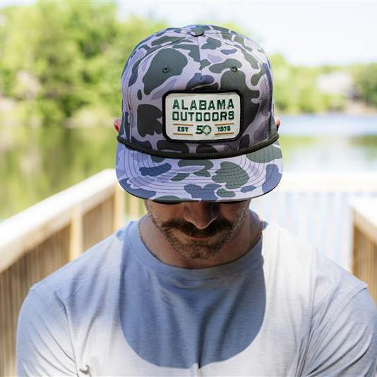 Alabama Outdoors 50th Anniversary Duck Camo Rope Hat