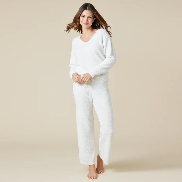  Softies Women's Solid Marshmallow V-Neck Lounge Set 