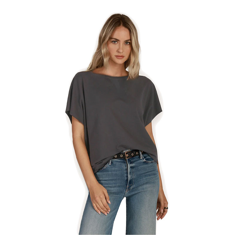 Dylan Women's Cali Fleece Caplet, a stylish women's fleece caplet in gray color worn by a female model.