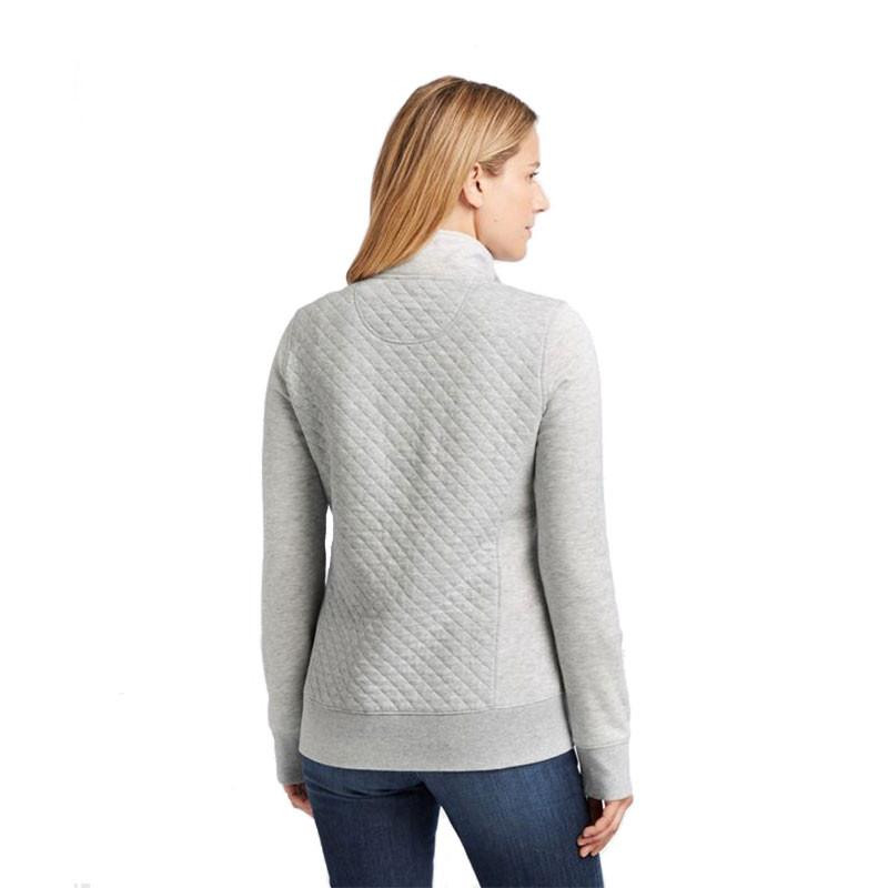  L.L.Bean Women's Quilted Sweatshirt 1/4 Zip Pullover 