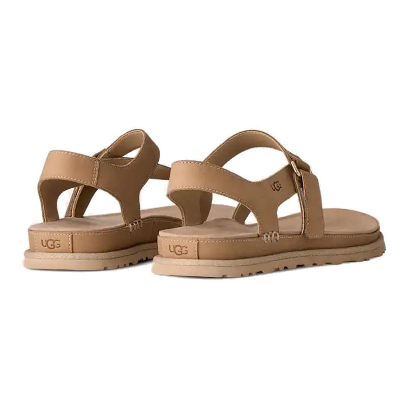 UGG ブラウン レザー ウェッジサンダル UGG Women's Goldengaze Leather Toe Post Sandal