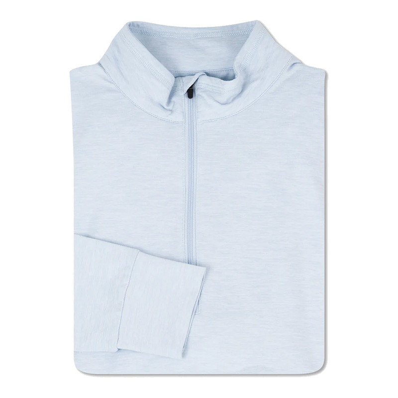 Anderson Ord Men's Hightower Pullover, light blue quarter-zip fleece pullover with stand-up collar.