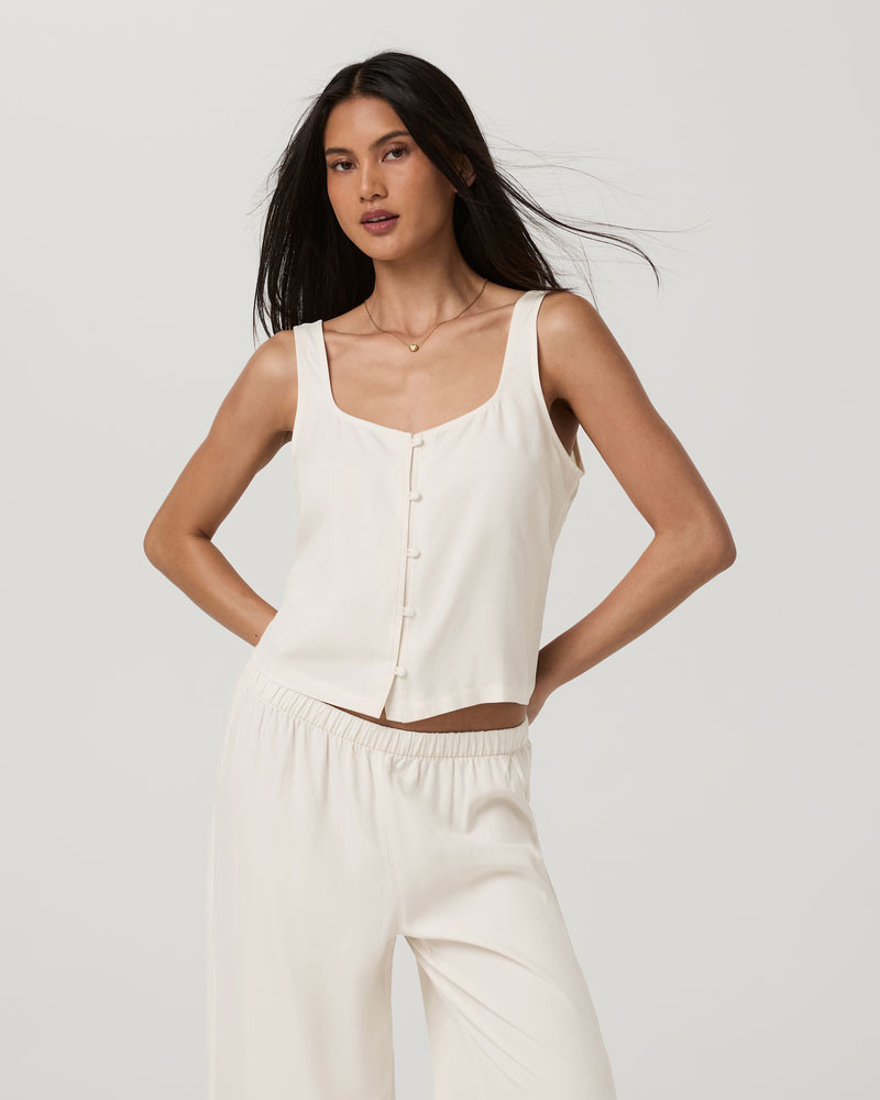 Vuori Women's Trestles Twill Button Front Top