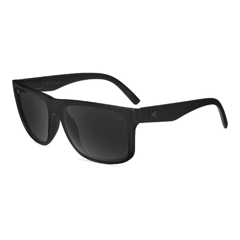 Knockaround Torry Pines Sport Sunglasses, black sports sunglasses with dark tinted lenses and a sleek frame design.