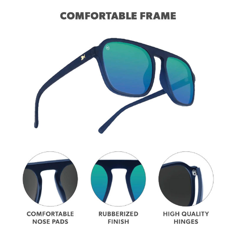 Knockaround Pacific Palisades Sunglasses, stylish sunglasses with a rubberized finish, comfortable nose pads, and high-quality hinges for durability.
