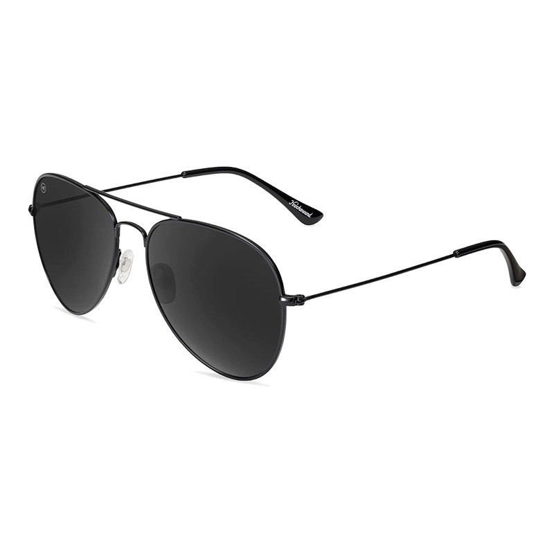 Knockaround Mile Highs SM Sunglasses, black frame with dark tinted lenses and slim metal temples.