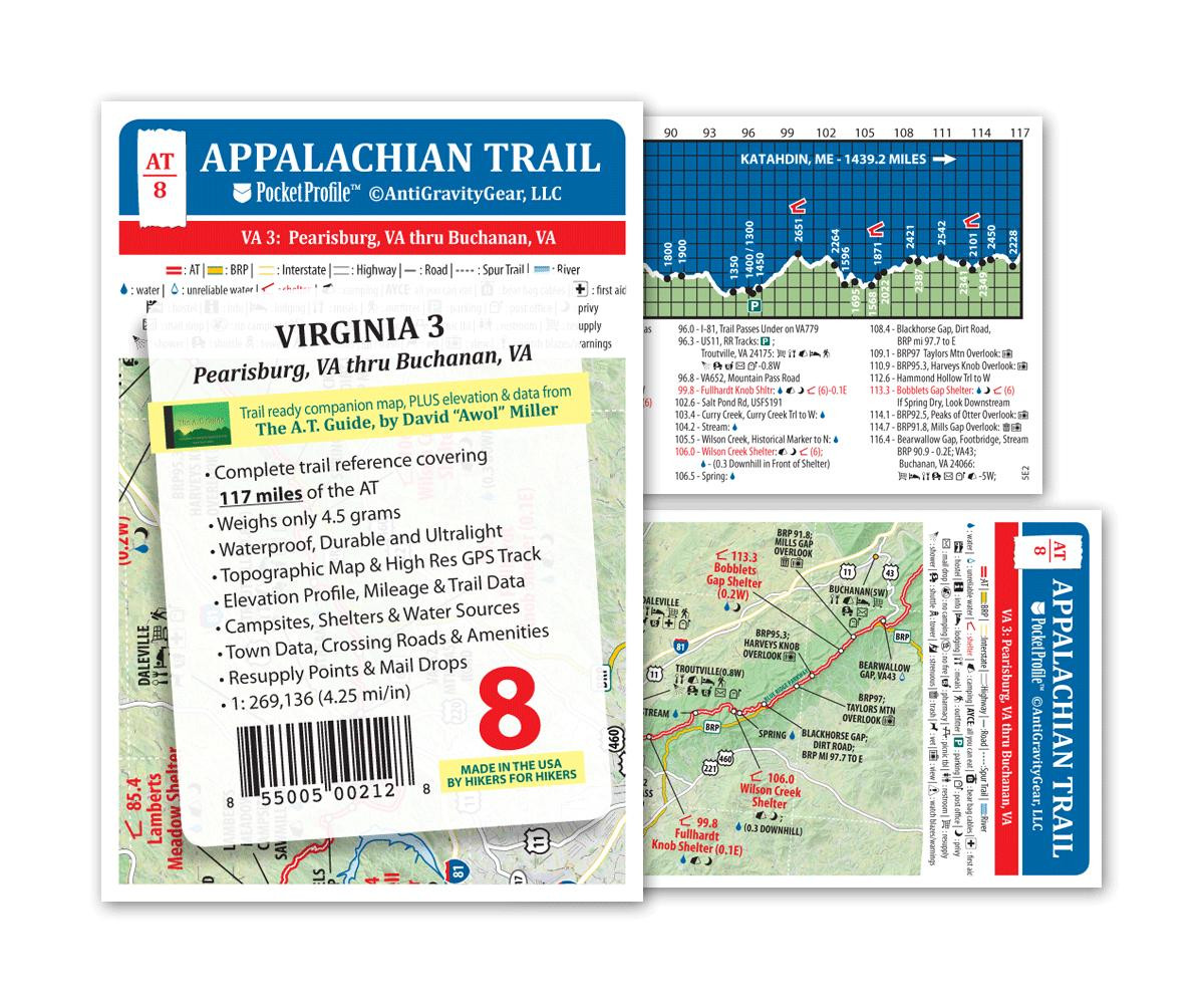 Appalachian Trail Conservancy Pocket Profile AT Map 8  VA 3 
