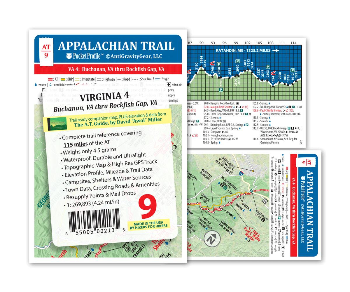 Appalachian Trail Conservancy Pocket Profile AT Map 9  VA 4 