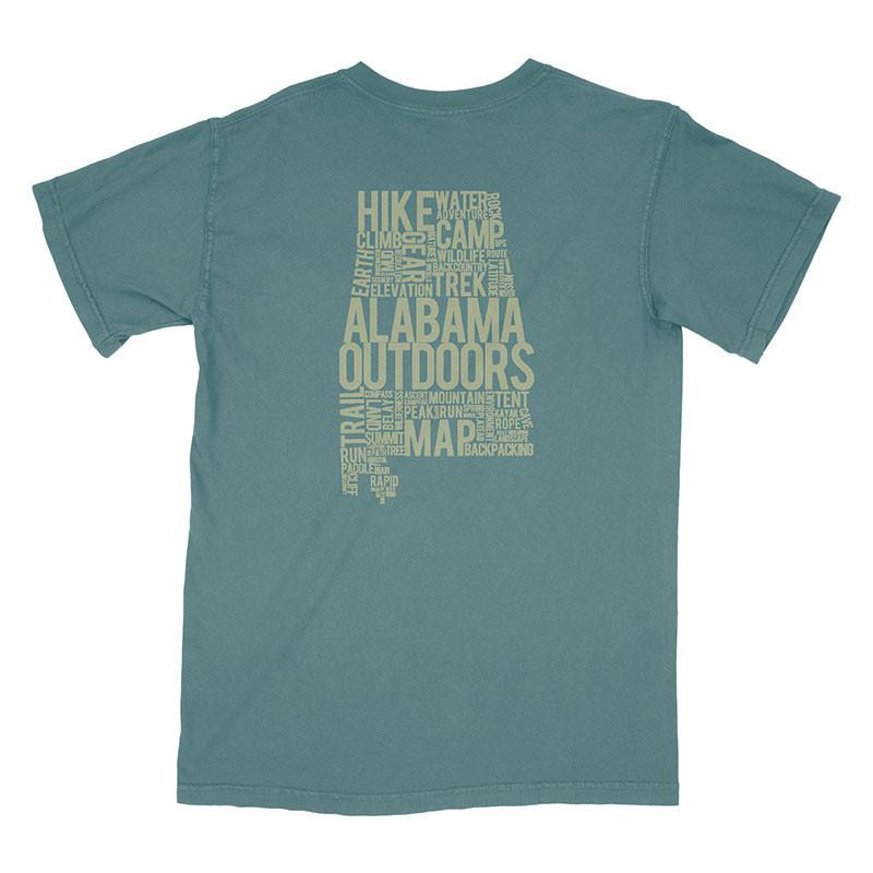  Alabama Outdoors Comfort Colors State Words  Non-Pocket Short Sleeve T-Shirt 