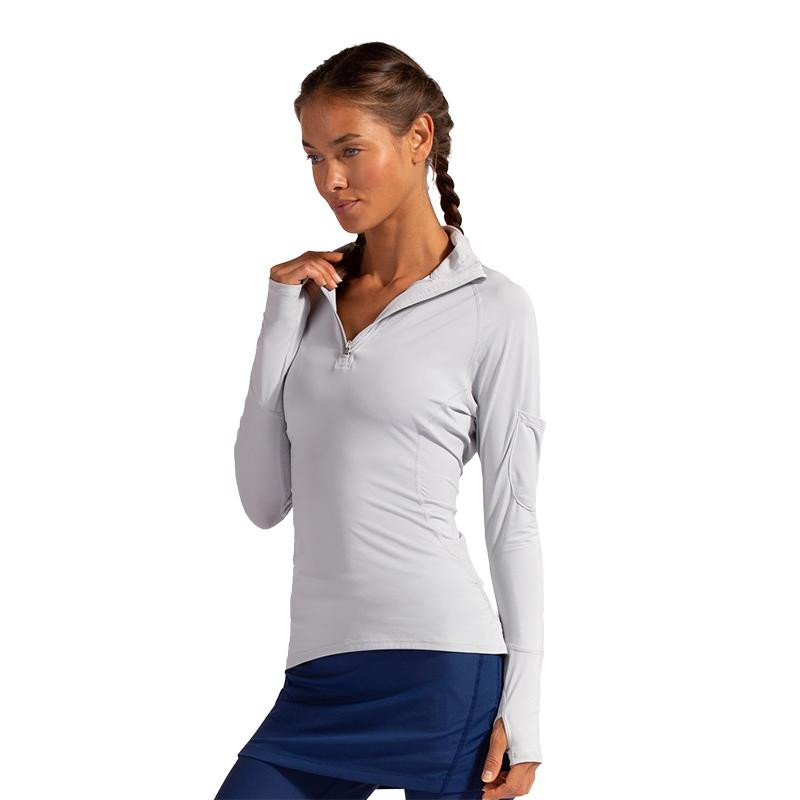 BLOQUV Bloq Uv Women's Relaxed Mock Zip Top 
