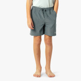 AFTCO Youth Strike Short, gray lightweight athletic shorts for boys.