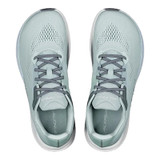 Altra Men's Experience Flow St running shoes, top view of light gray athletic sneakers with breathable mesh upper and cushioned interior.