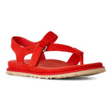 UGG Women's Goldengaze Suede Toe Post Sandals, vibrant red sandals with adjustable strap and cushioned footbed for comfort.