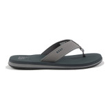 Reef Men's Layback Flip Flop, black and gray casual slip-on sandals with cushioned sole and adjustable straps.