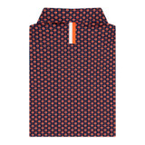 Rhoback Men's Auburn National Titles Performance Polo, navy short-sleeve polo shirt featuring an allover orange Auburn logos and national championship years print with a white and orange placket.